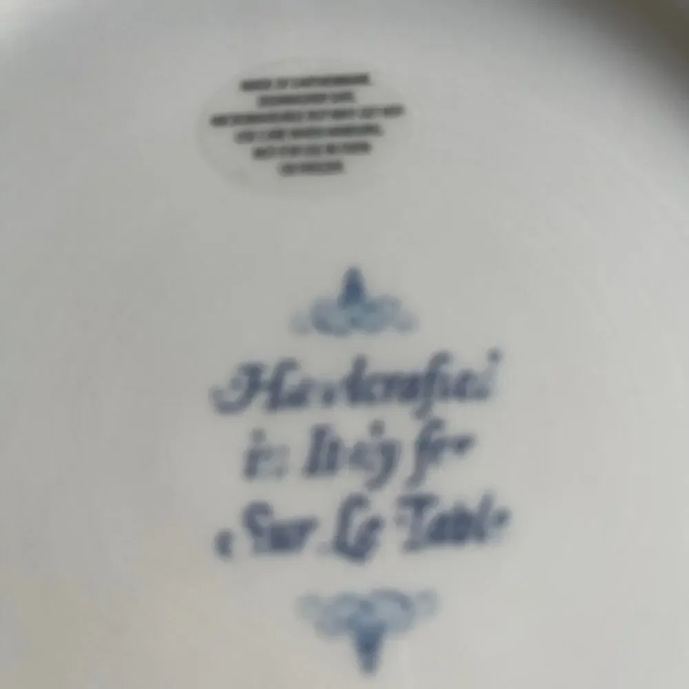 Acqua earthenware 7-1/2” appetizer plate blue and white by Sur La Table